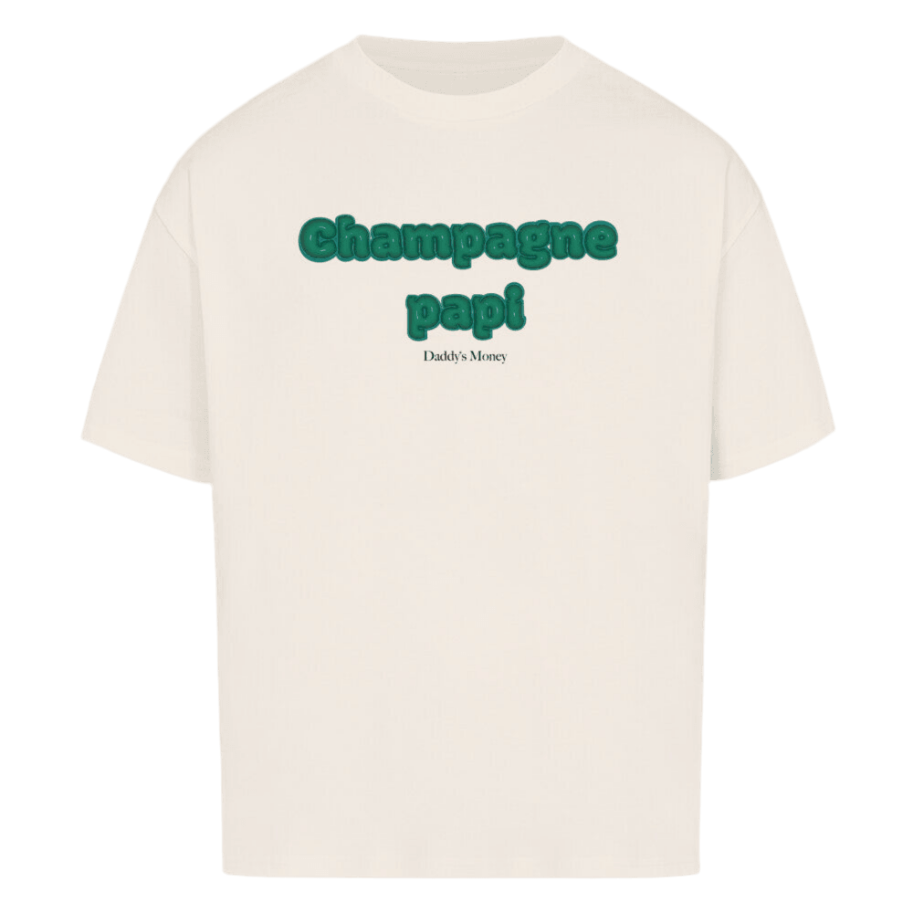 Heavy Oversized Shirt mit Champagne Papi Print, stylisches Streetwear-Design für Männer und Frauen. Tees mit 240GSM.