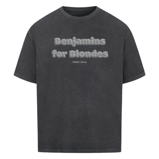Heavy Oversized Shirt mit ‘Benjamins for Blondes’-Print, stylisches Streetwear-Design für Männer und Frauen. Tees mit 240GSM.