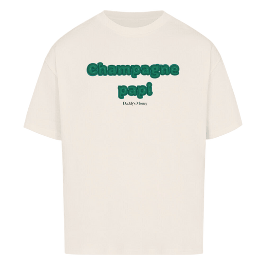 Heavy Oversized Shirt mit Champagne Papi Print, stylisches Streetwear-Design für Männer und Frauen. Tees mit 240GSM.